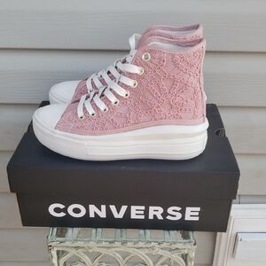 Converse Womens CTAS Move Platform Daisy Cord Rust Pink Egret Sneakers Size 5.5